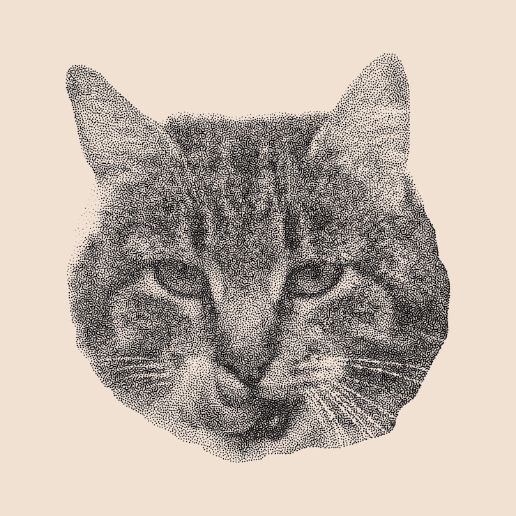 Vecteur l'illustration des chats à demi-ton