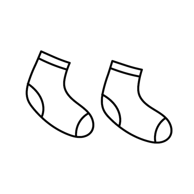 Illustration avec une chaussette de bébé sur un fond blanc isolé Image clipart vectoriel dans un style doodle pour une carte postale ou une affiche de site Web de magasin pour enfants