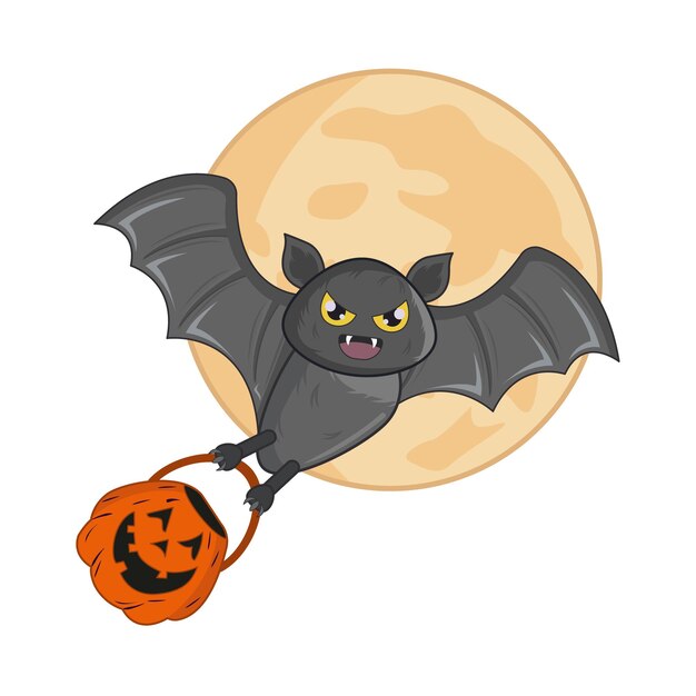 Vecteur illustration de chauve-souris lunaire