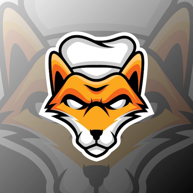 Illustration D'un Chef Renard Dans Le Style De Logo Esport