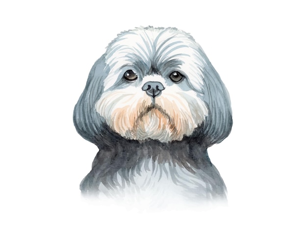 Illustration de chien aquarelle peinte à la main