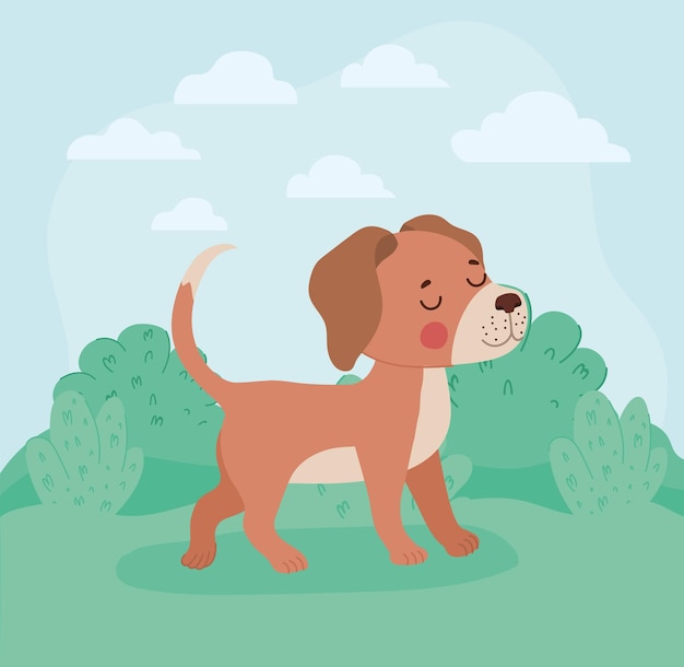Illustration de chien brun