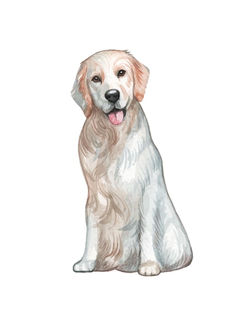 Illustration de chien mignon peint à la main aquarelle