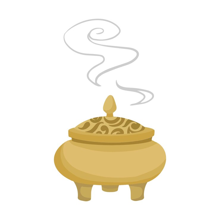 Vecteur illustration chinoise de la fumée du brûleur d'encens