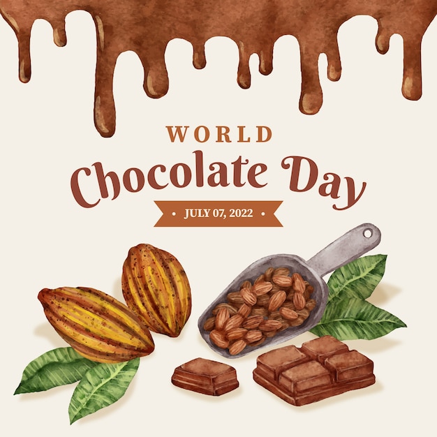 Vecteur illustration de chocolat fondu aquarelle