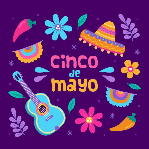 Illustration de cinco de mayo dessiné à la main