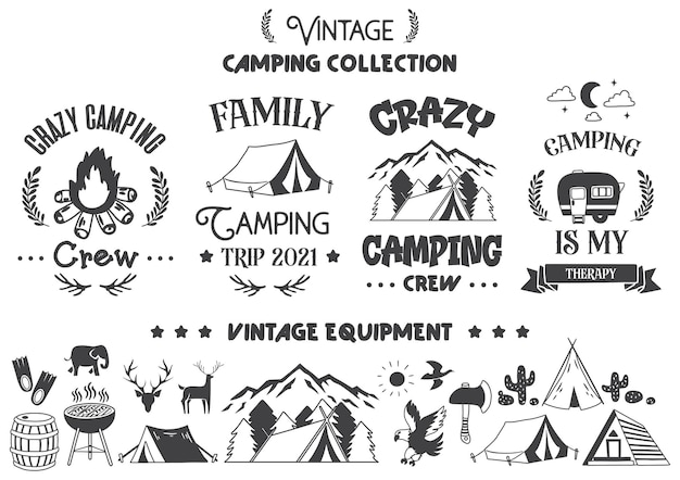 Illustration De Citation De Camping Vecteur Pour Bannière, Affiche, Flyer