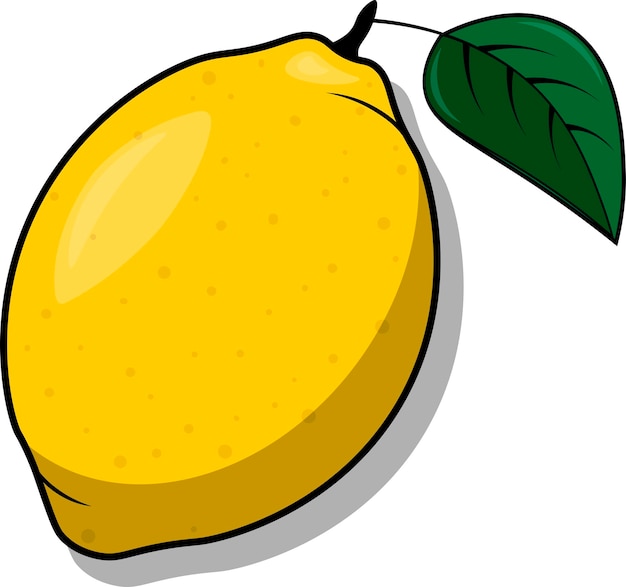 Illustration d'un citron avec un fond transparent, citron de dessin animé