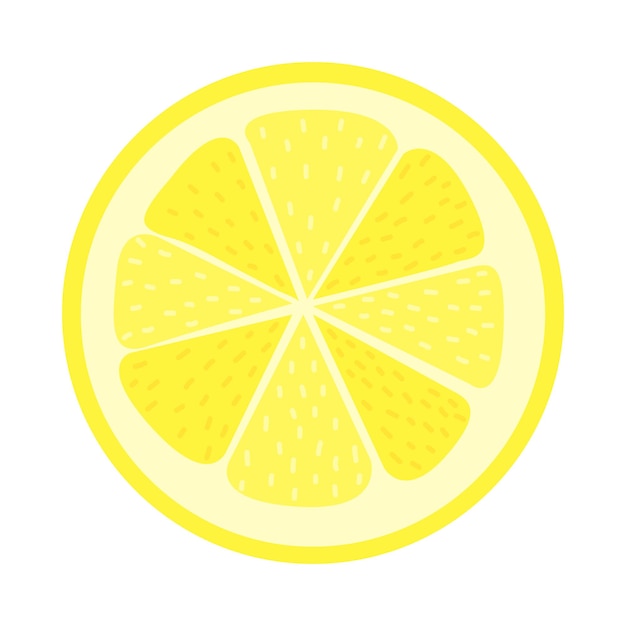 Vecteur illustration de citron frais isolé sur fond blanc illustration de dessin animé de tranche de citron