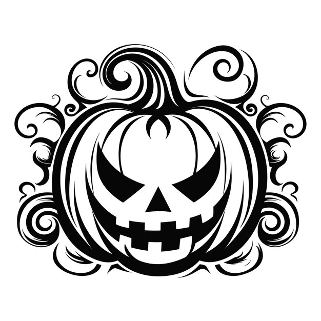 Illustration de citrouille d'Halloween isolée sur fond blanc pour le logo du T-shirt
