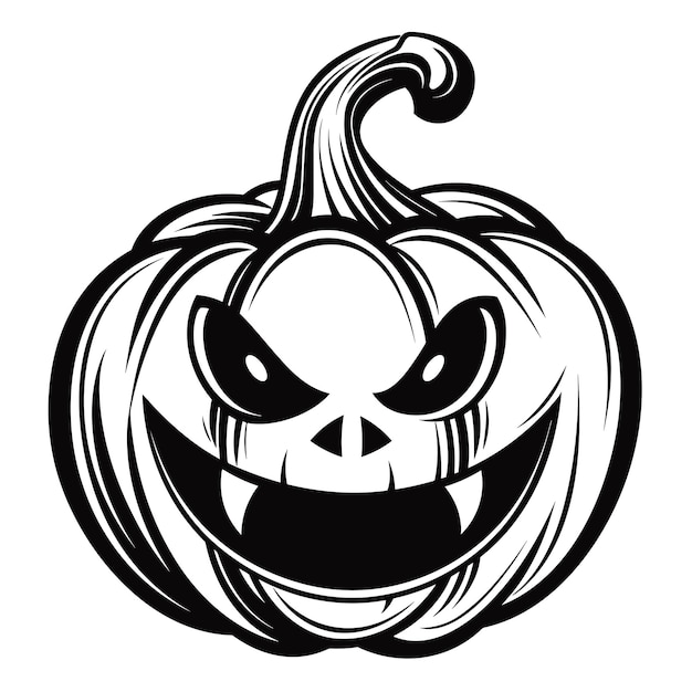 Illustration de citrouille d'Halloween isolée sur fond blanc pour le logo du T-shirt