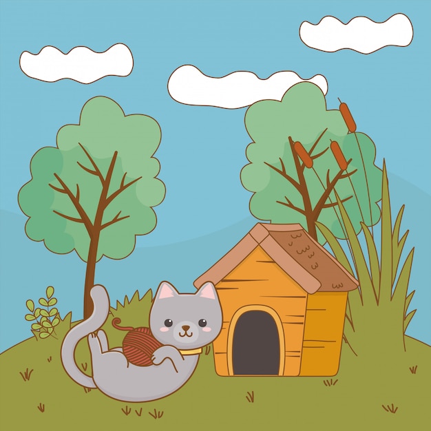 Illustration de clipart chat cartoon