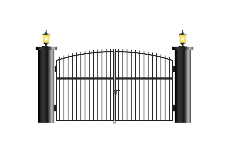 Vecteur illustration de la clôture vectorielle de la porte métallique
