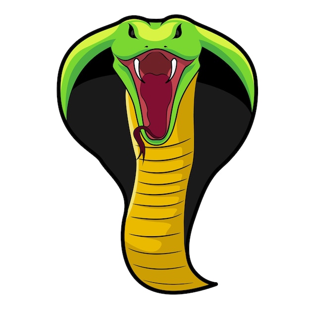 Vecteur illustration de cobra vert en colère