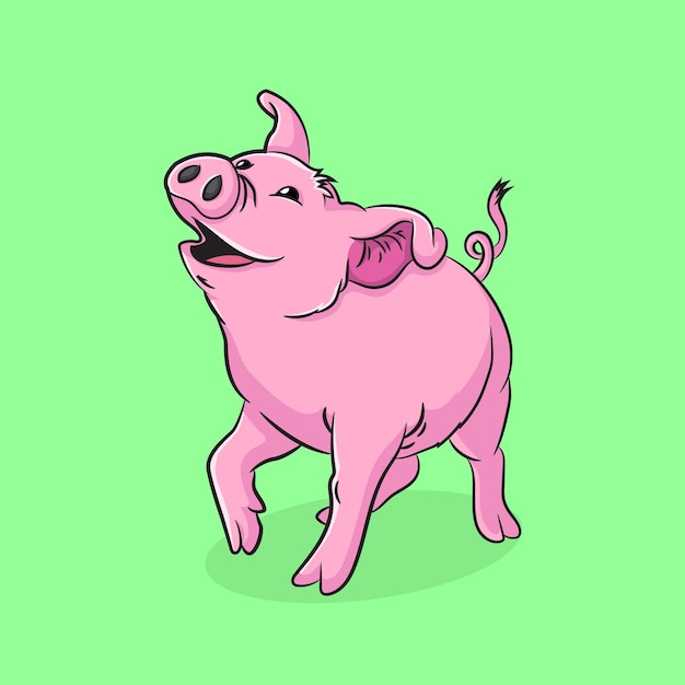 Vecteur illustration de cochon mignon