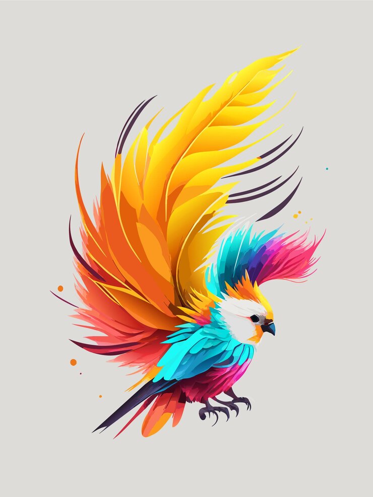 Vecteur illustration de cockatiel en couleurs vives dans le style de l'aquarelle