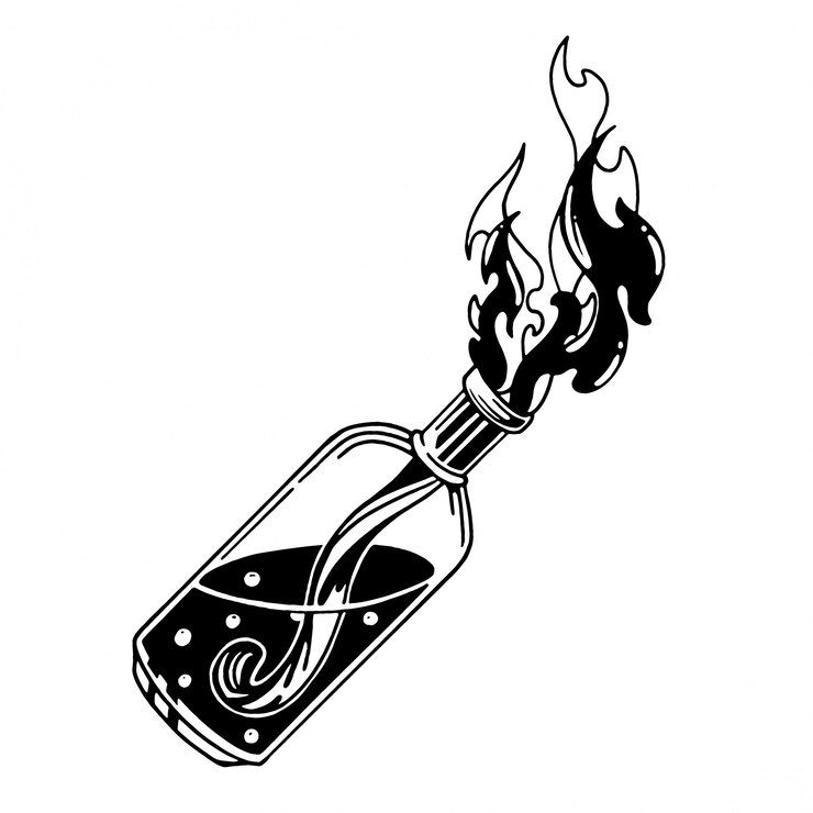 Vecteur illustration de cocktail molotov