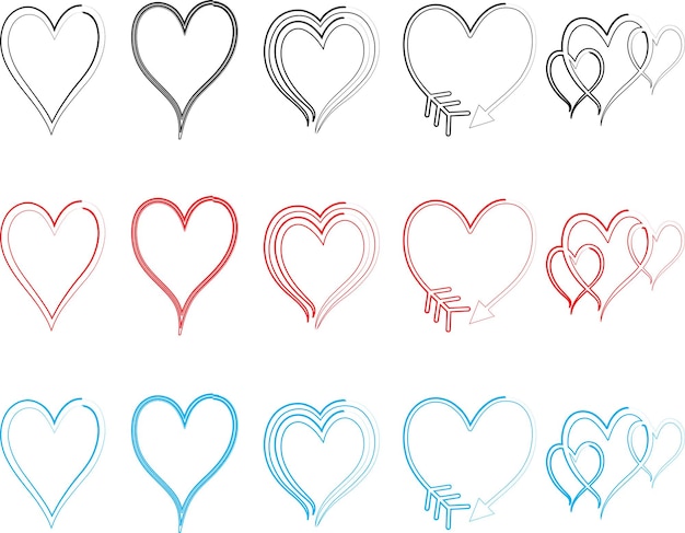 Vecteur illustration de cœur icône de conception de cœur plat symbole d'amour de la saint-valentin moderne plat pour la conception de sites web