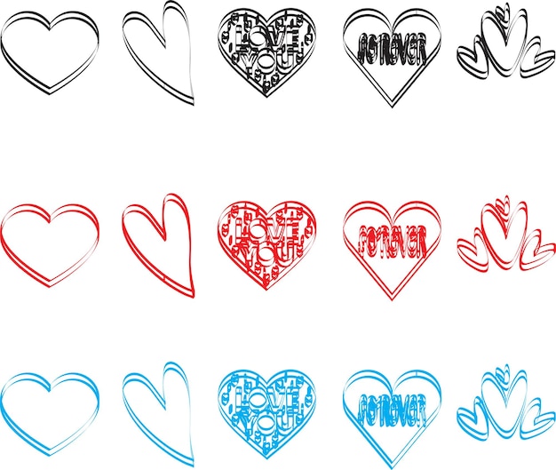 Vecteur illustration de cœur icône de conception de cœur plat symbole d'amour de la saint-valentin moderne plat pour la conception de sites web