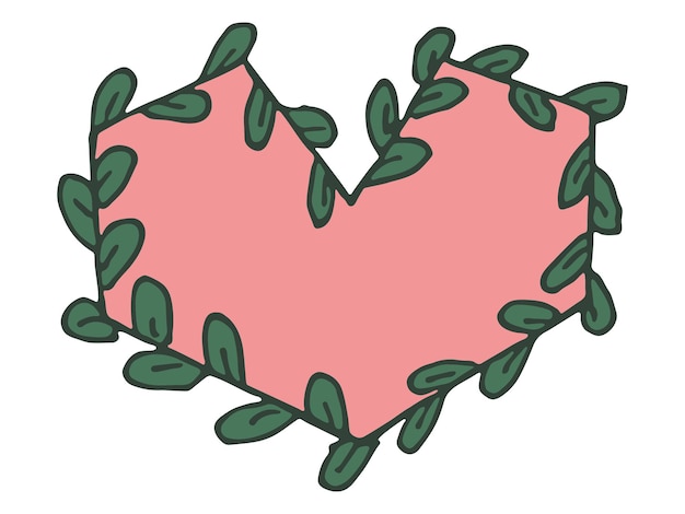 Vecteur illustration de coeur simple dessiné à la main doodle mignon coeur saint valentin