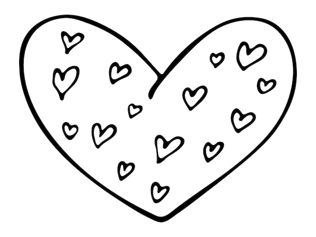 Illustration De Coeur Simple Dessiné à La Main Doodle Mignon Coeur Saint Valentin