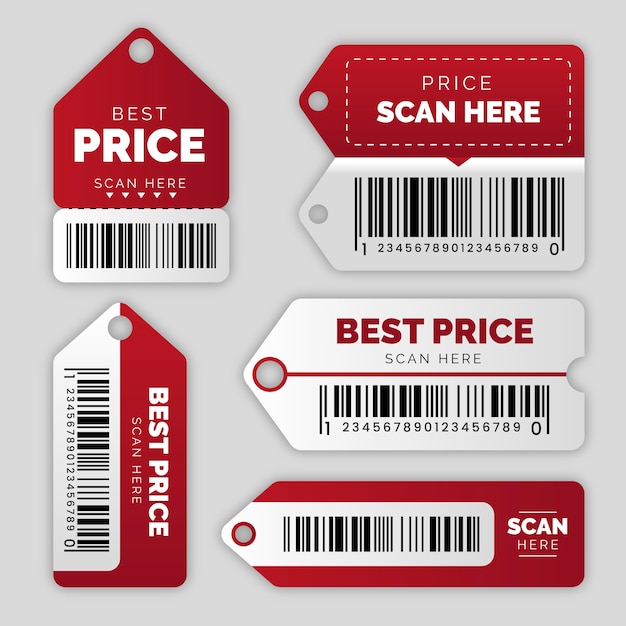Illustration de la collection de codes à barres à prix réalistes