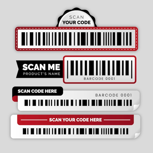 Illustration de la collection de codes à barres à prix réalistes