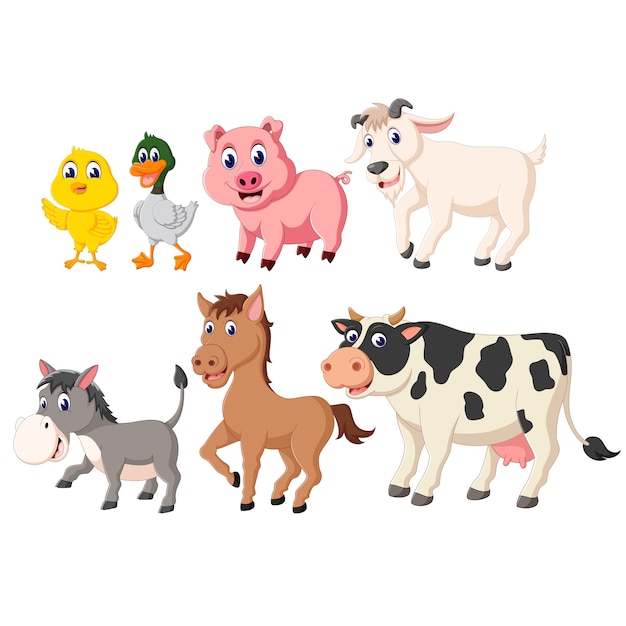 Illustration De La Collection De Jeu De L'animal De La Ferme