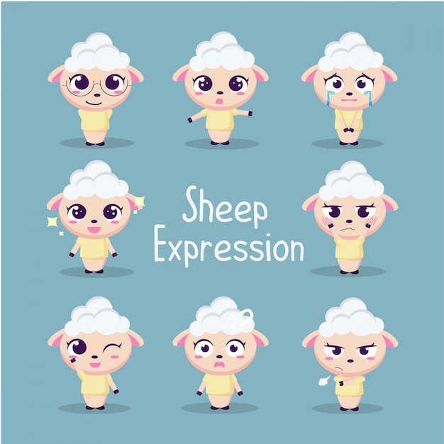 Illustration De Collection De Moutons Mignon