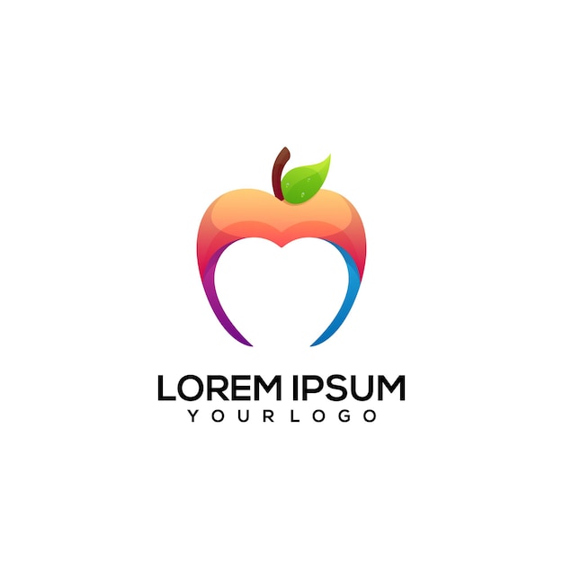 Illustration Colorée De Logo D'amour D'apple