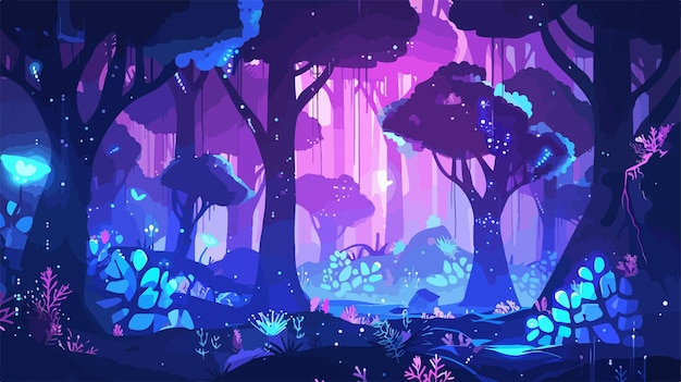 une illustration colorée d'un monde sous-marin violet