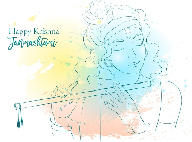 Vecteur une illustration colorée d'un musicien jouant de la flûte.