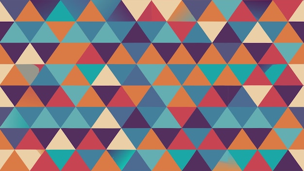 une illustration colorée d'un triangle avec un diamant bleu et orange
