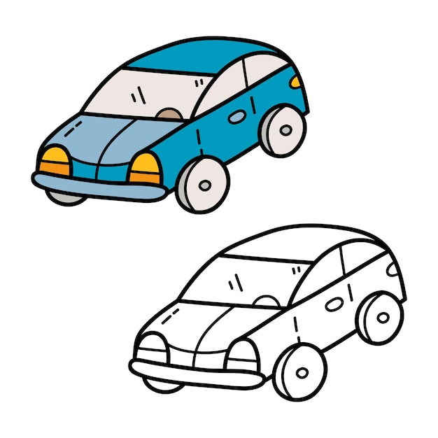 Illustration Coloriage De Doodle Voiture