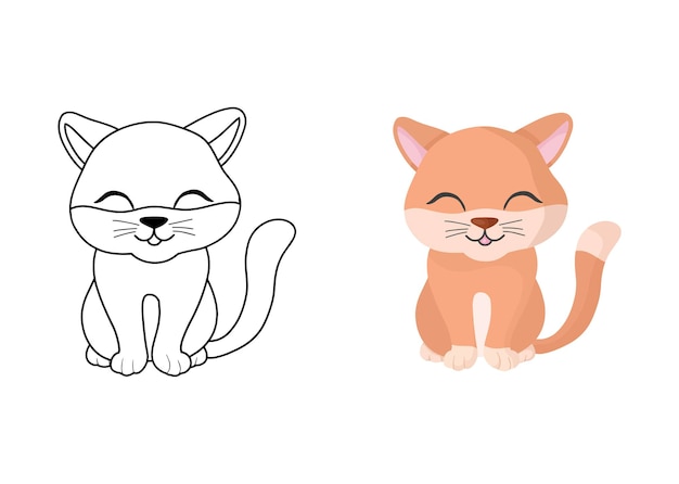 Illustration De Coloriage Pour Enfants Avec Chat