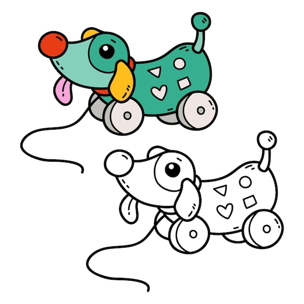 Illustration Coloriage De Trieur De Chien Doodle