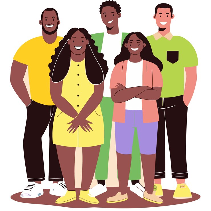 Vecteur illustration de la communauté noire les gens d'afrique se sont rassemblés vecteur