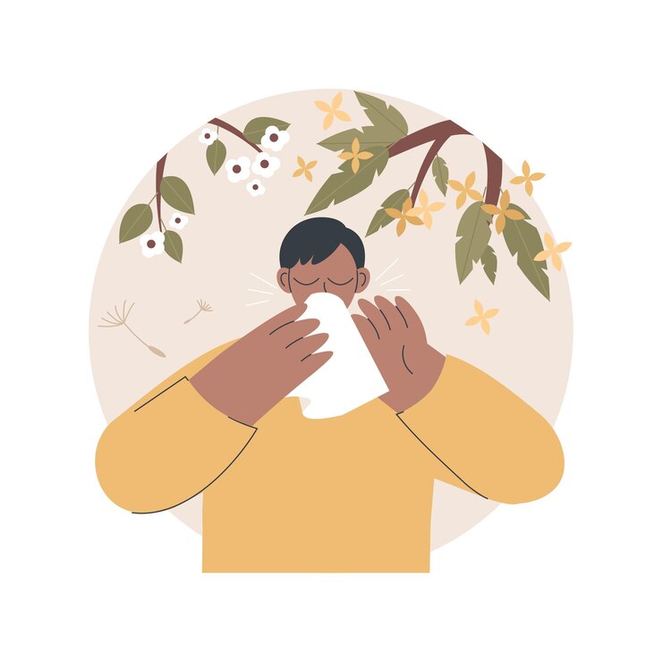 Vecteur illustration de concept abstrait allergie saisonnière