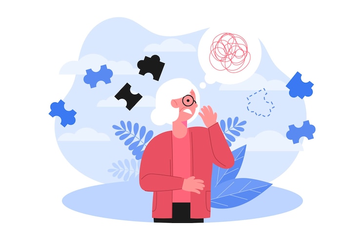 Vecteur illustration de concept abstrait d'alzheimer