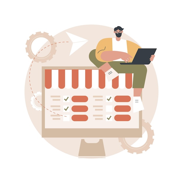 Illustration de concept abstrait de traitement de commande