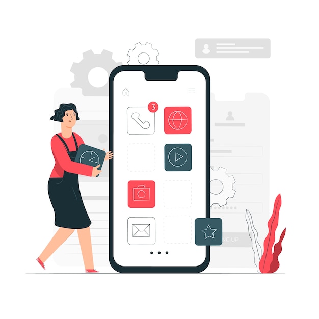 Illustration de concept d'applications mobiles