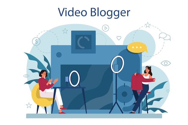 Illustration De Concept De Blogueur Vidéo