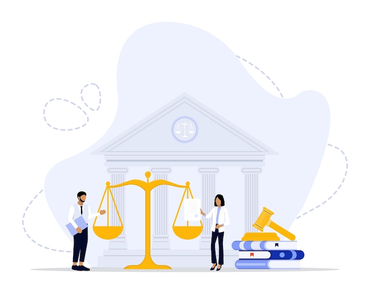 Vecteur illustration de concept de cabinet d'avocats