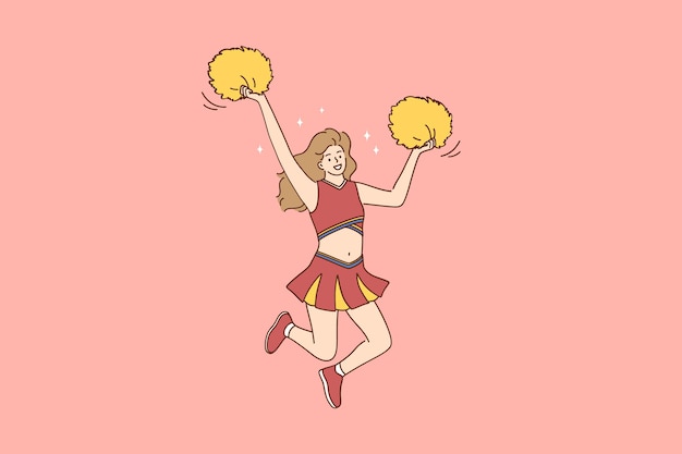 Illustration De Concept De Cheerleading Et De Sport