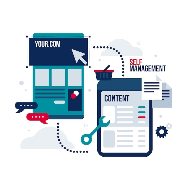 Illustration de concept de cms plat