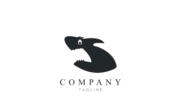 Illustration De Concept De Conception De Logo De Requin. Icône De Vecteur De Tête De Requin Puissant Agressif