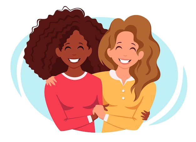 Illustration de concept de couple lesbien LGBT