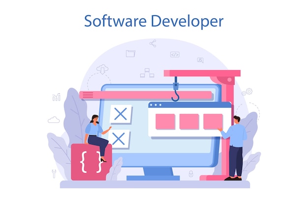 Illustration de concept de développeur de logiciel