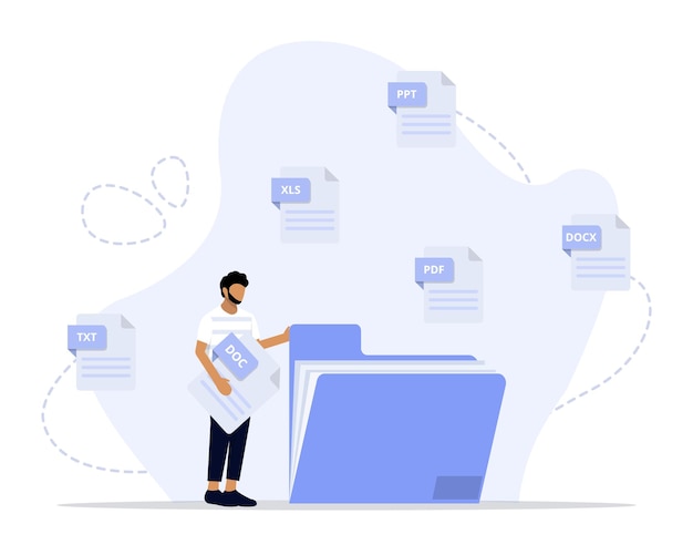 Illustration de concept de fichiers texte