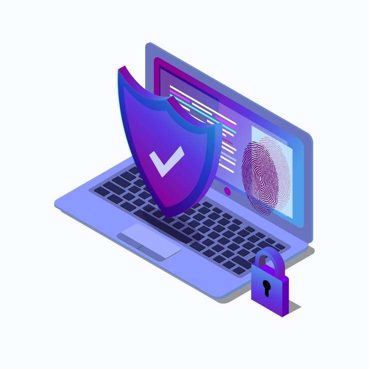 Vecteur illustration de concept isométrique de cybersécurité